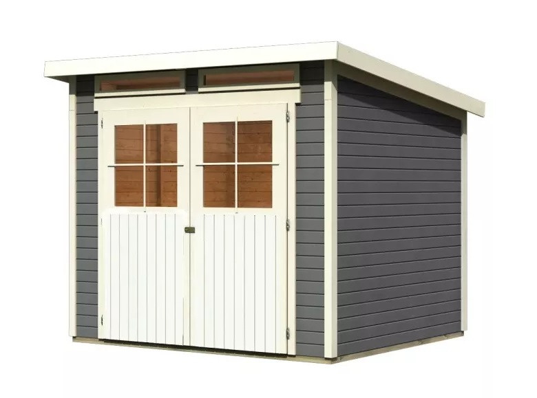 Dřevěný domek KARIBU GLUCKSBURG 4 (68216) šedý LG3497