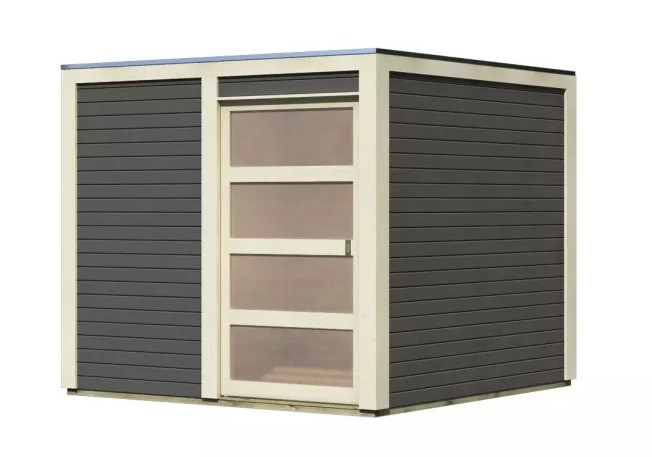 Dřevěný domek KARIBU QUBIC 1 (79846) šedý LG3524