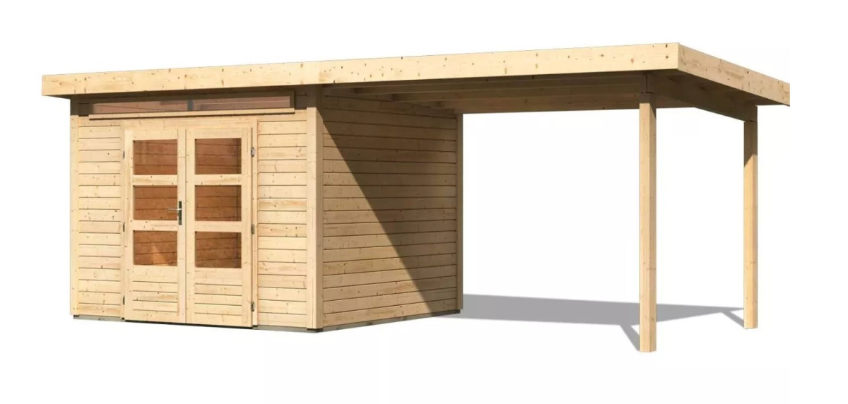Dřevěný domek KARIBU KANDERN 6 + přístavek 320 cm (82999) natur LG3614