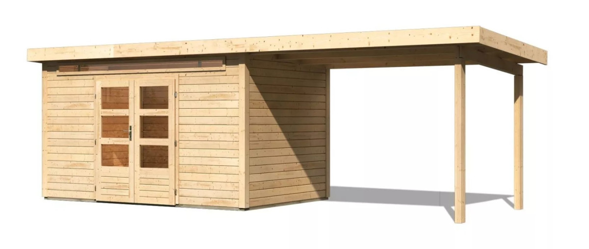 Dřevěný domek KARIBU KANDERN 7 + přístavek 320 cm (83003) natur LG3623