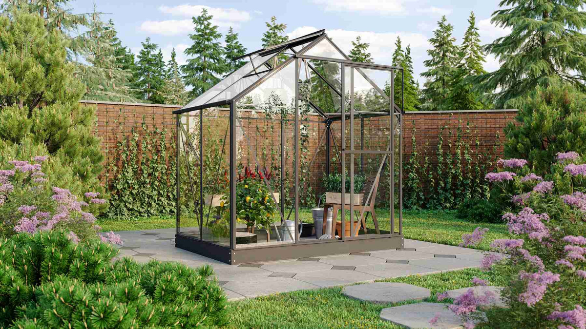 Skleník VITAVIA TRITON 2500 čiré sklo 3 mm černý LG3651