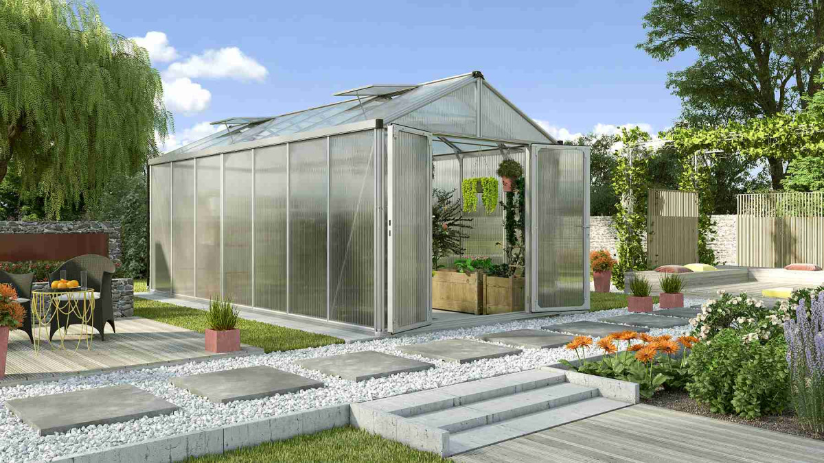 Skleník VITAVIA ZEUS COMFORT 13800 PC 16 mm stříbrný LG3716