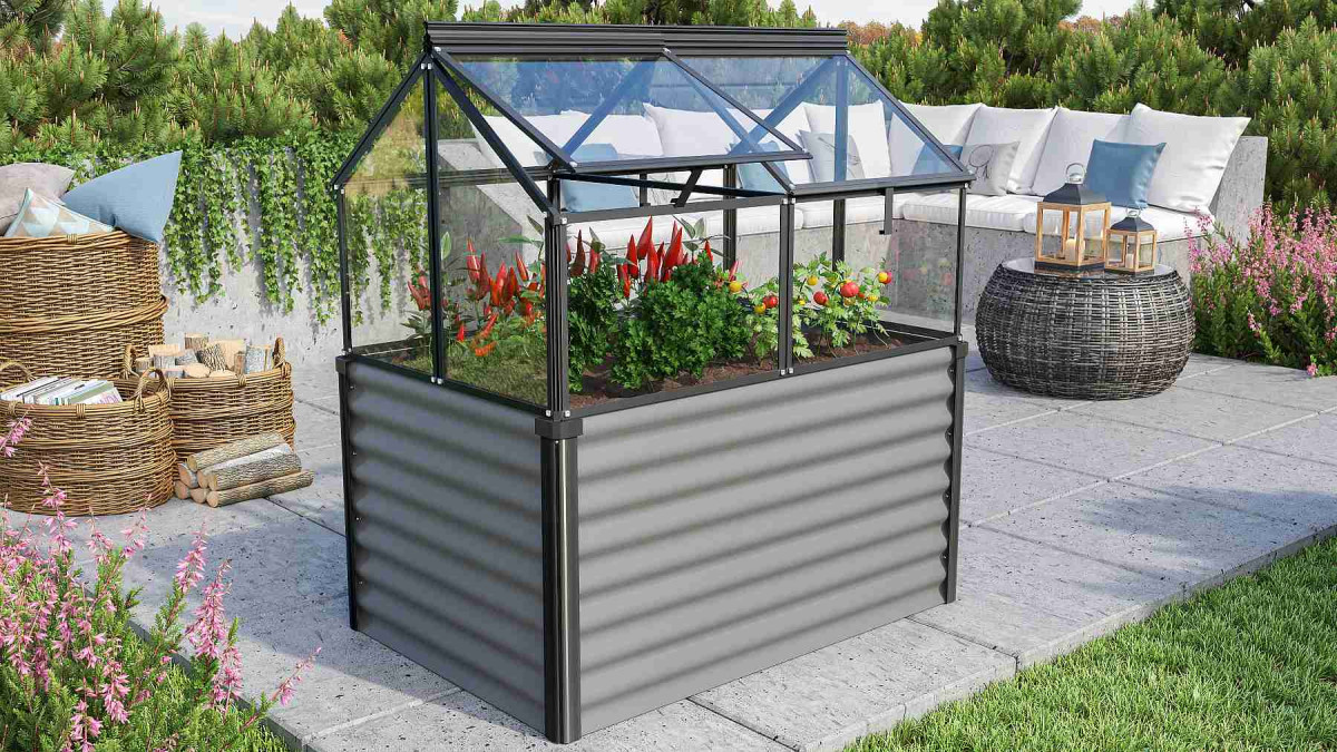Vyvýšený záhon s pařeništěm VITAVIA GAIA JUMBO sklo 3 mm černý LG3739