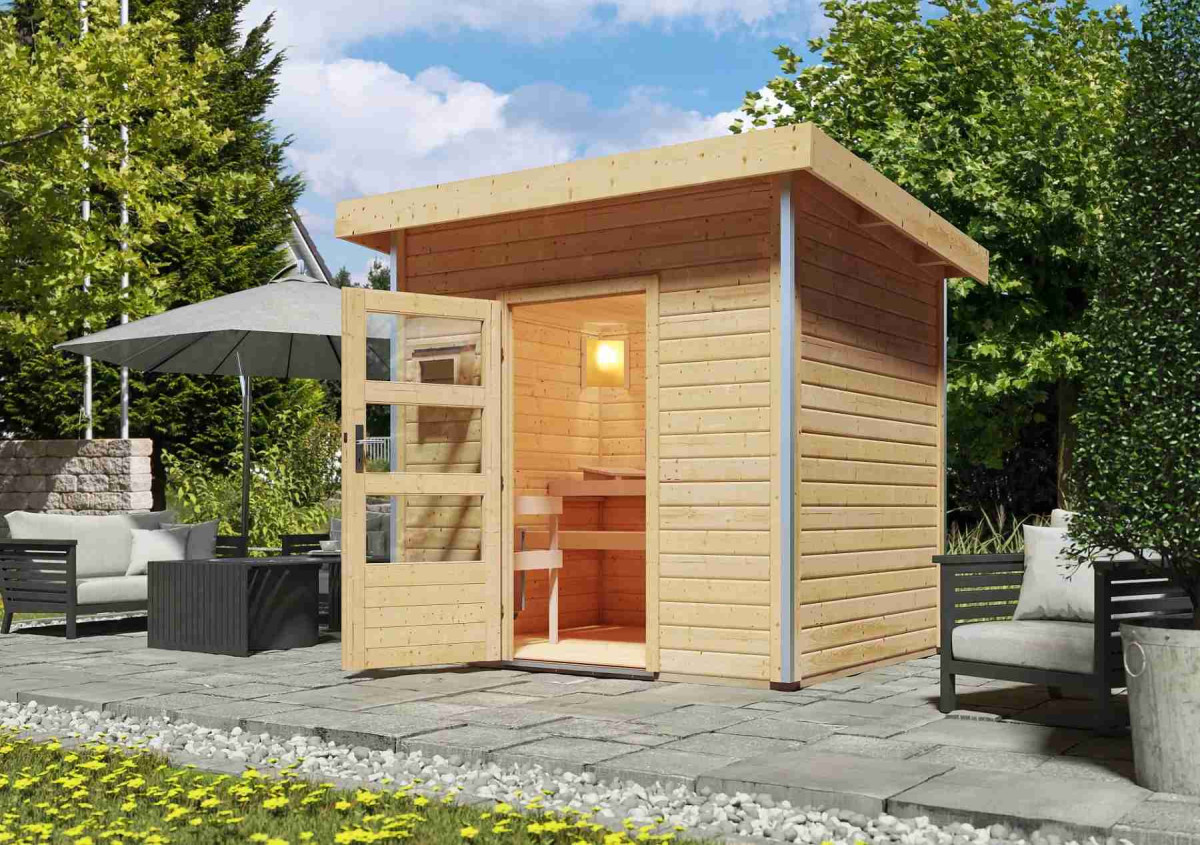 Finská sauna KARIBU NORGE (86205) natur LG3772