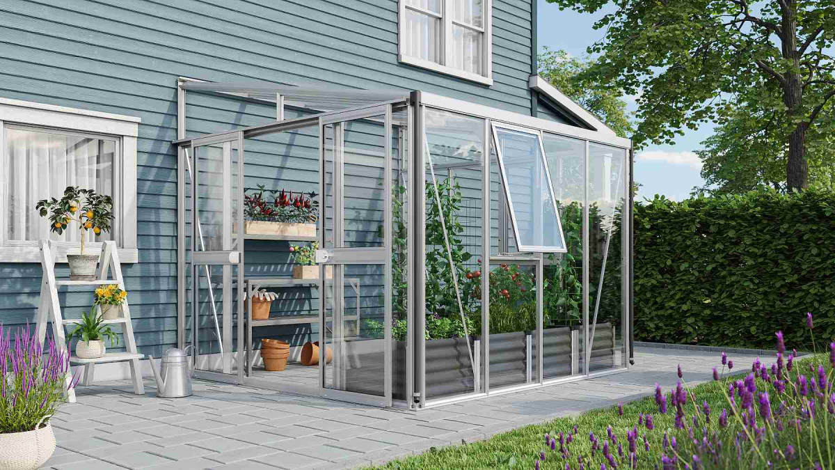 Skleník VITAVIA ATHENA 7000 sklo 3 mm + PC 10 mm stříbrný LG3830