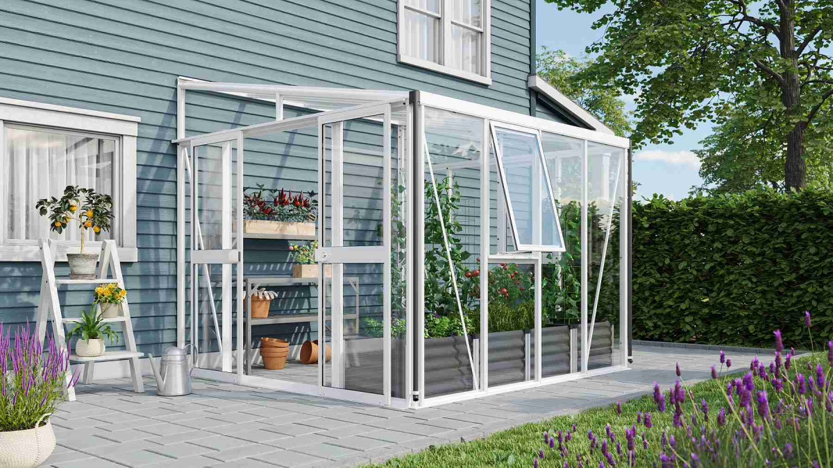 Skleník VITAVIA ATHENA 7000 sklo 3 mm + PC 10 mm bílý LG3832