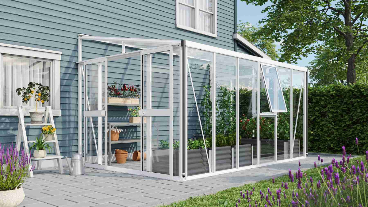 Skleník VITAVIA ATHENA 10200 sklo 3 mm + PC 10 mm bílý LG3838