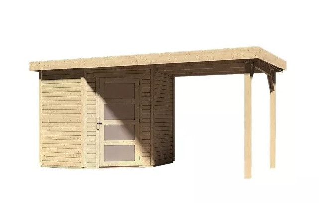 Dřevěný domek KARIBU SCHWANDORF 3 + přístavek 240 cm (77738) natur LG3891