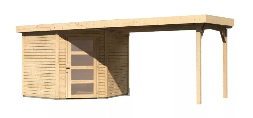 Dřevěný domek KARIBU SCHWANDORF 5 + přístavek 280 cm (77750) natur LG3914