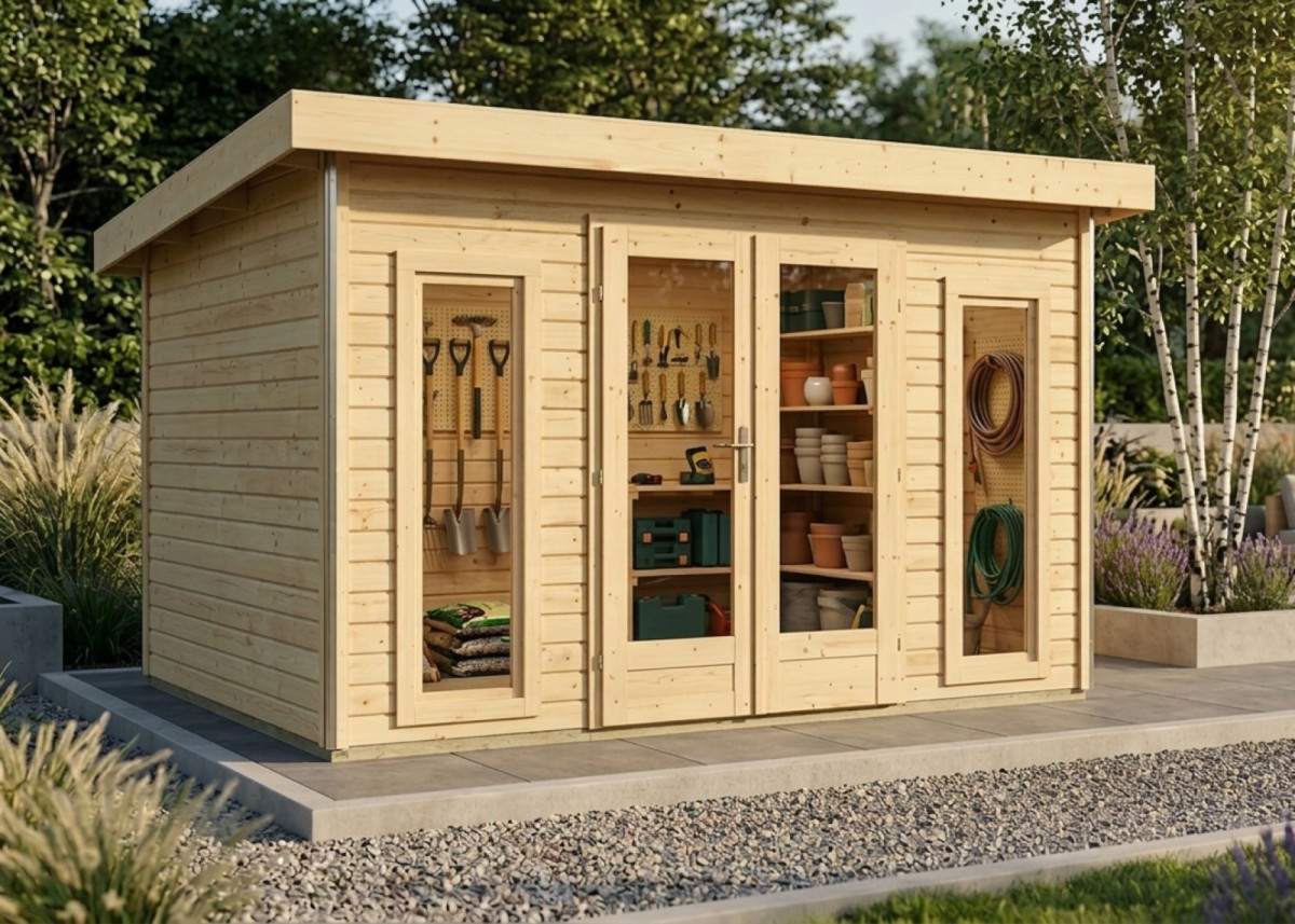 Dřevěný domek KARIBU RADEBURG 2 (31475) natur  LG3928