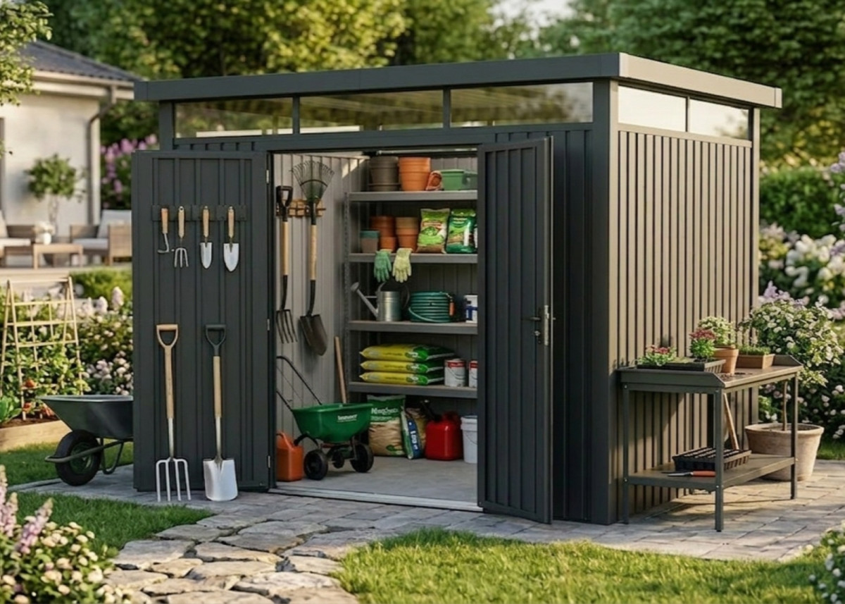 Plechový domek LANITPLAST MARBURG 108 ANTRACIT LG4018