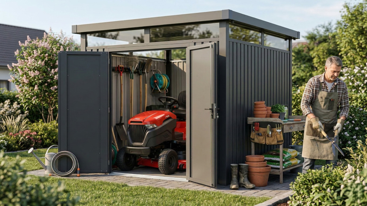 Plechový domek LANITPLAST MARBURG 88 ANTRACIT LG4017