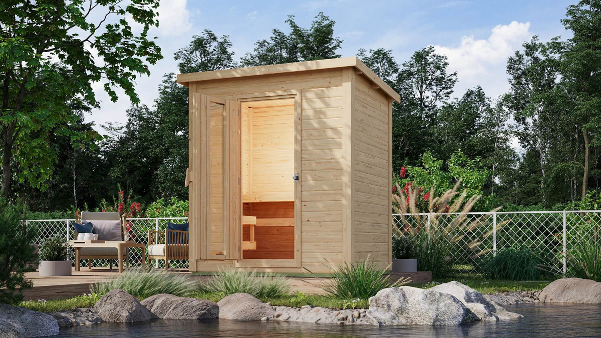 Finská sauna KARIBU HYTTI 1 (93861) natur LG4122