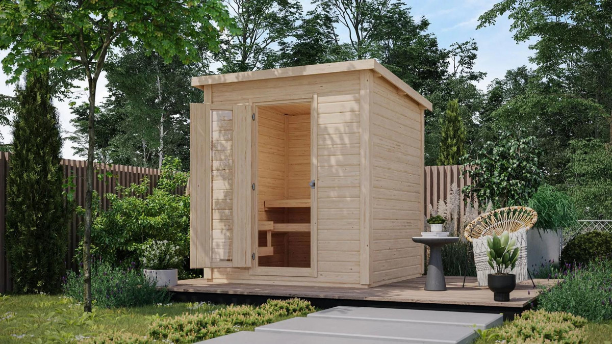 Finská sauna KARIBU HYTTI 2 (93862) natur LG4144