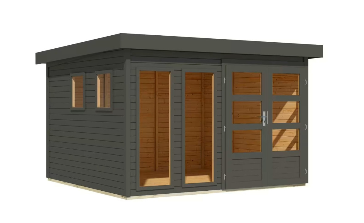 Dřevěný domek KARIBU LAHAR 6 (12131) terragrau LG4428