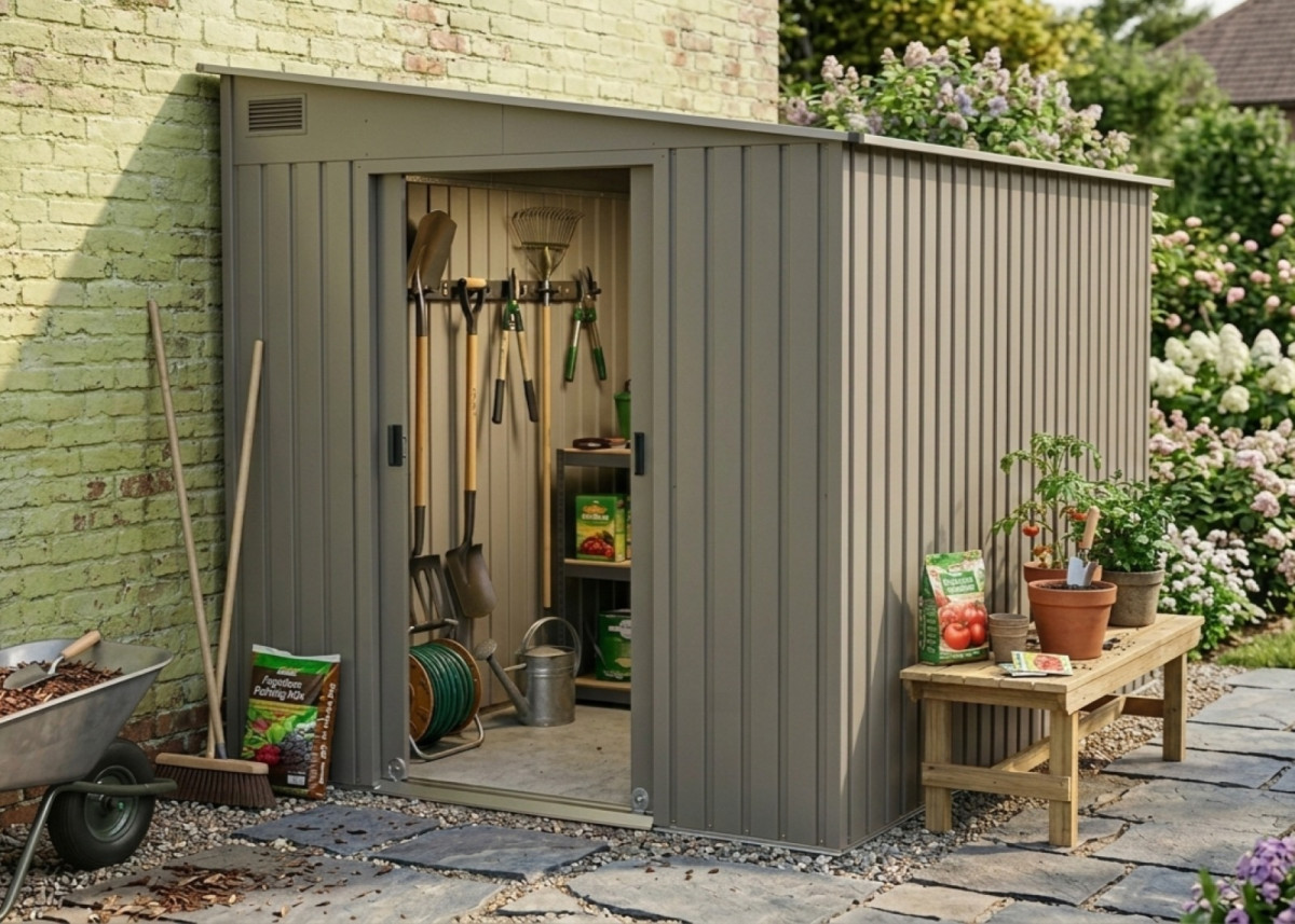 Plechový domek LANITPLAST WANDHAUS 78 WARM GREY LG4360