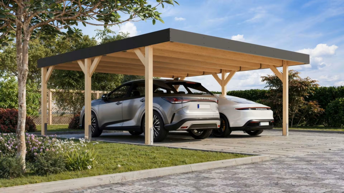 Dvojitý carport KARIBU LEIMHOLZ 1 (12160) LG4460