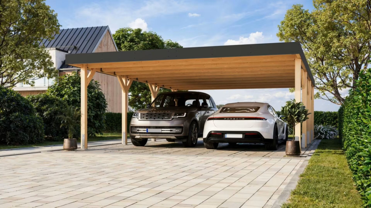 Dvojitý carport KARIBU LEIMHOLZ 2 (12161) LG4461