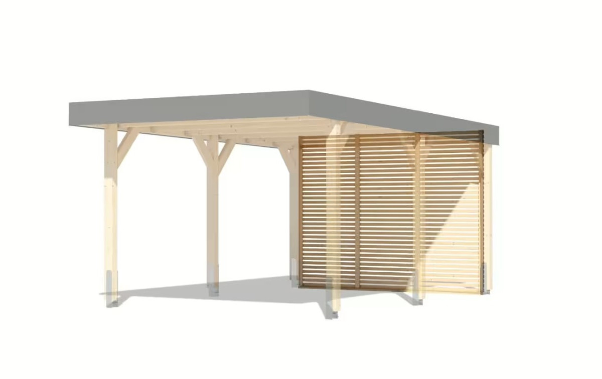Zadní lamelová stěna KARIBU ke carportu LEIMHOLZ (12170) LG4463