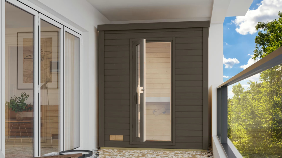 Finská sauna KARIBU HYTTI 0 (356) terragrau LG4502
