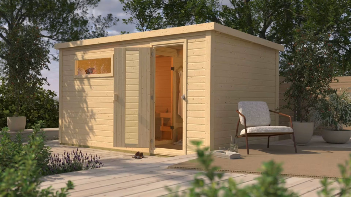 Finská sauna KARIBU HYTTI 6 (123) natur LG4504