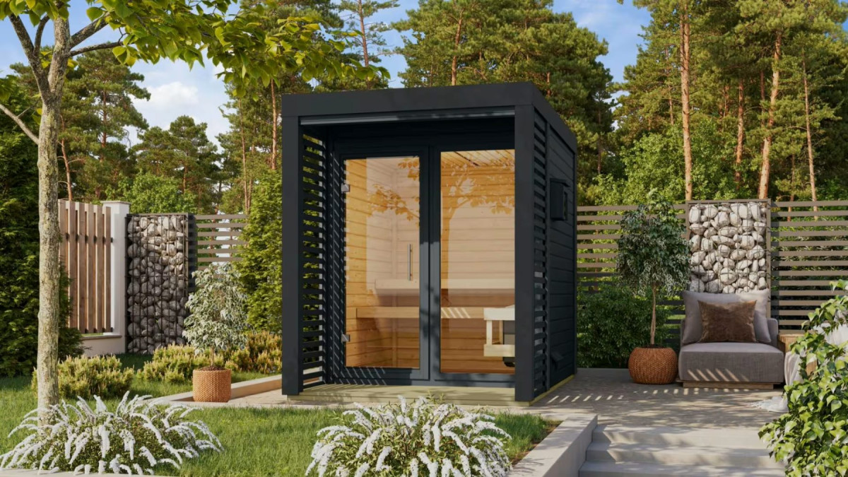 Finská sauna KARIBU ARES 1 (235) antracit / antracit LG4512