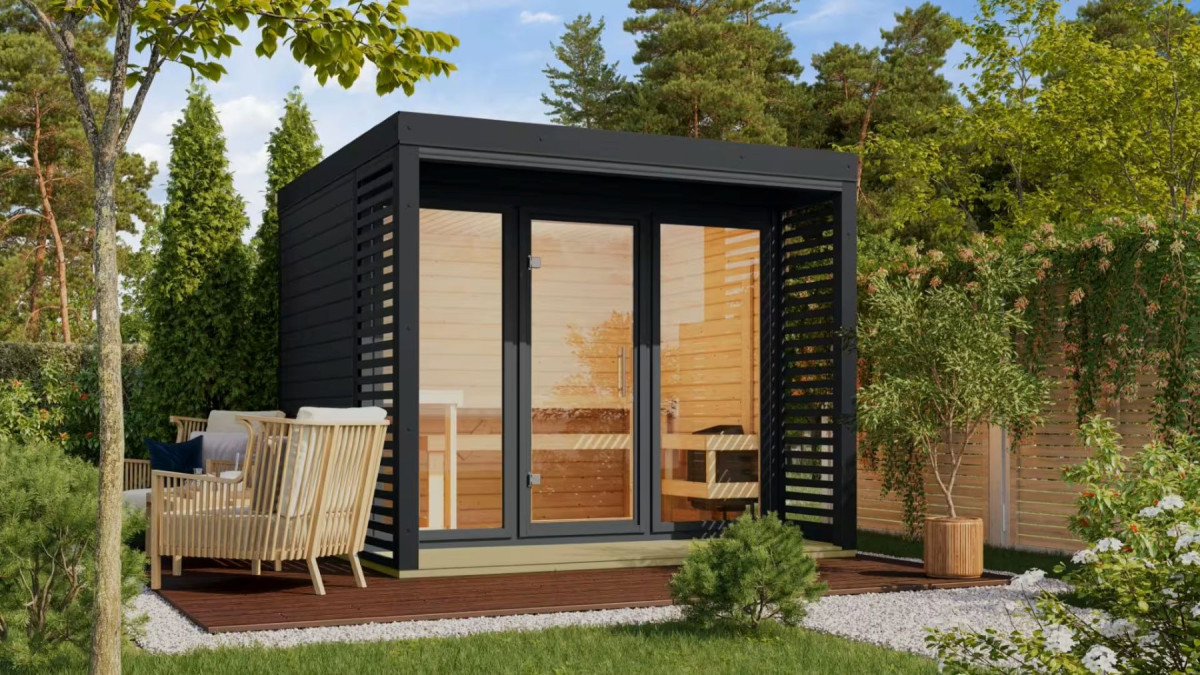 Finská sauna KARIBU ARES 3 (336) antracit / antracit LG4530