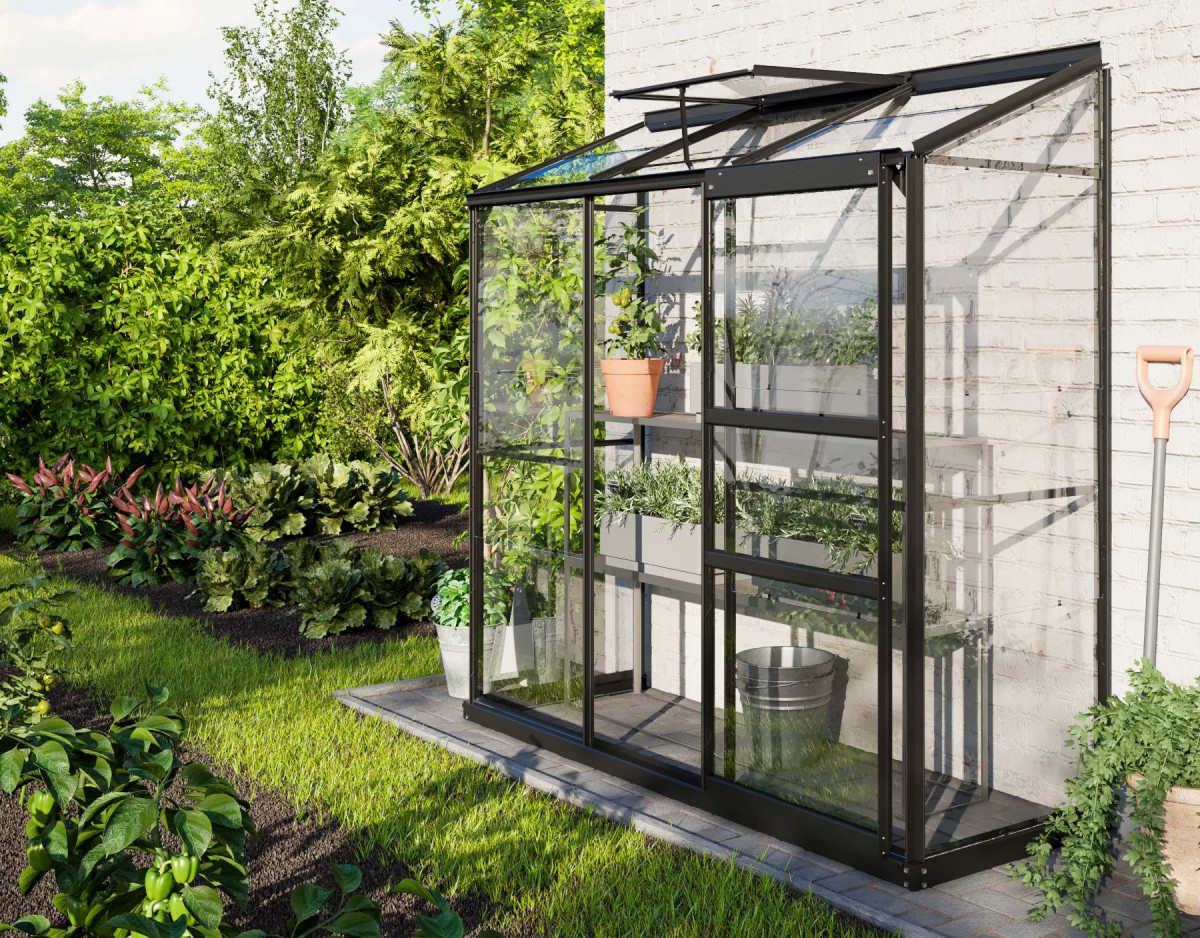 Skleník VITAVIA IDA 1300 čiré sklo 3 mm černý LG4638