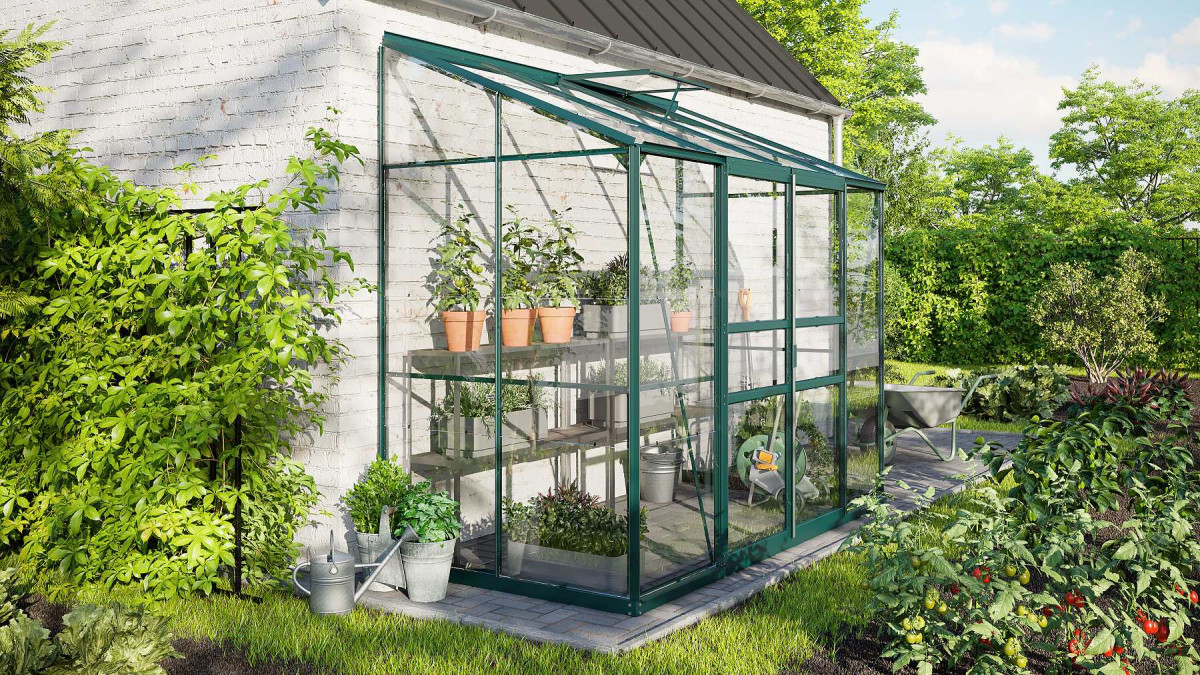 Skleník VITAVIA IDA 3300 čiré sklo 3 mm zelený LG4640