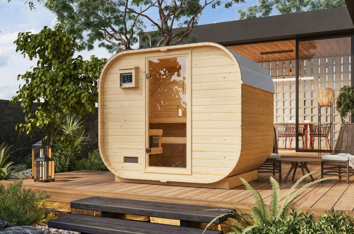 Finská sauna KARIBU QUADRO 1 PLUS (35445) natur LG4614