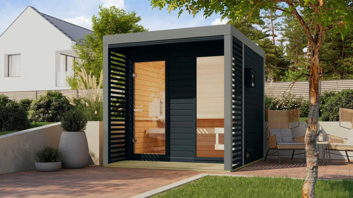 Finská sauna KARIBU ARES 2 (36463) antracit / šedá LG4677