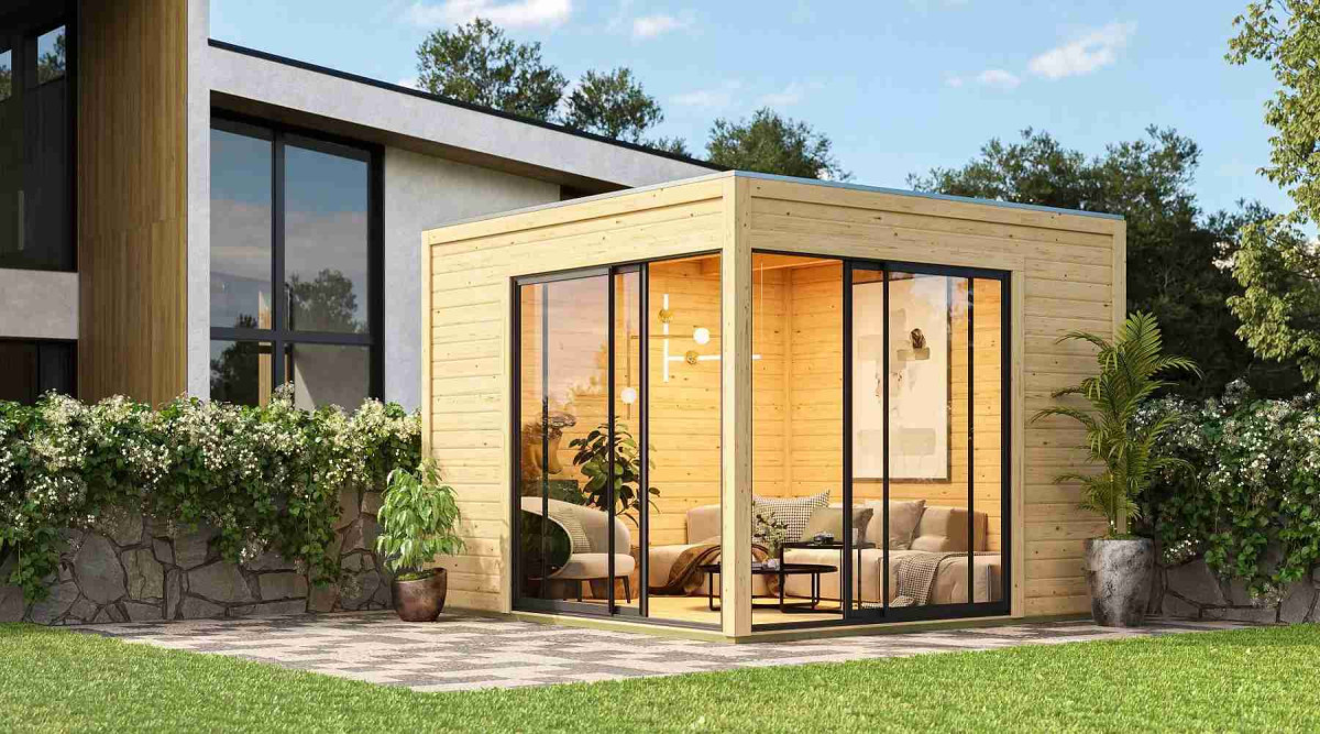 Dřevěný domek KARIBU DICE 3 (50551) natur LG4846
