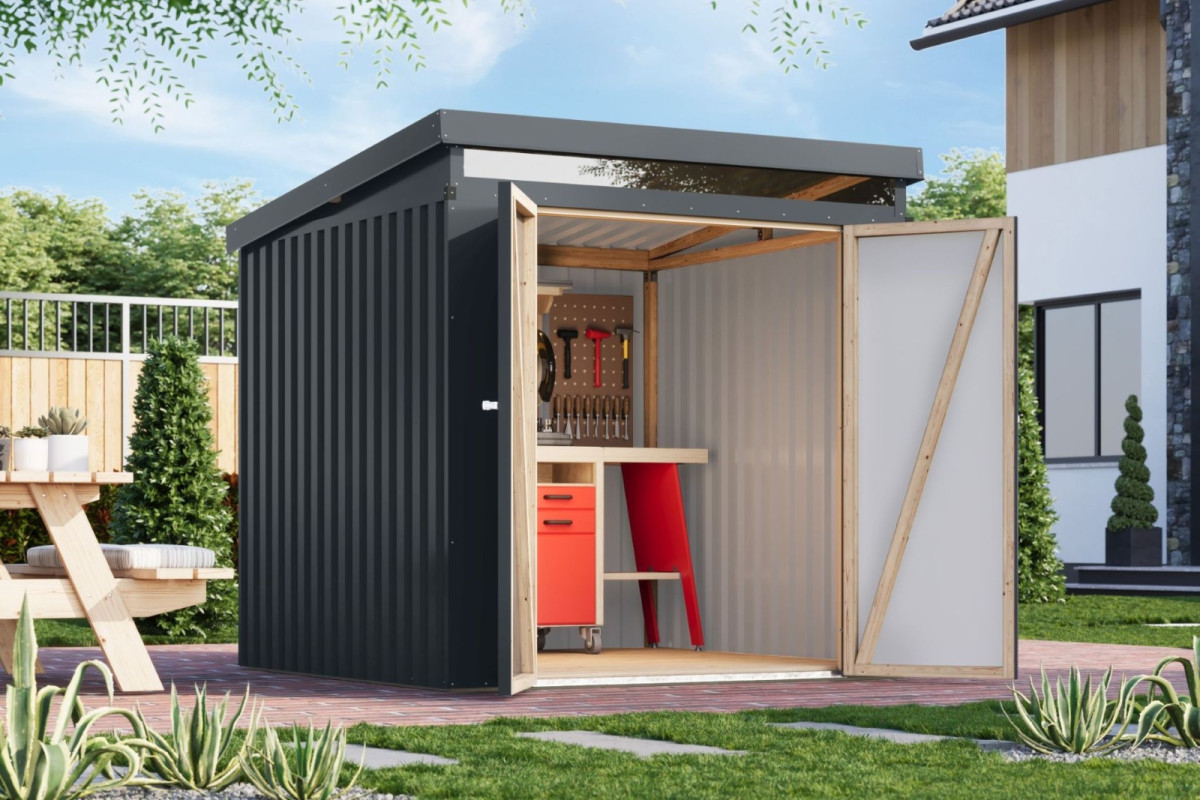 Plechový domek KARIBU IRIDIUM 2 (48395) antracit LG4803