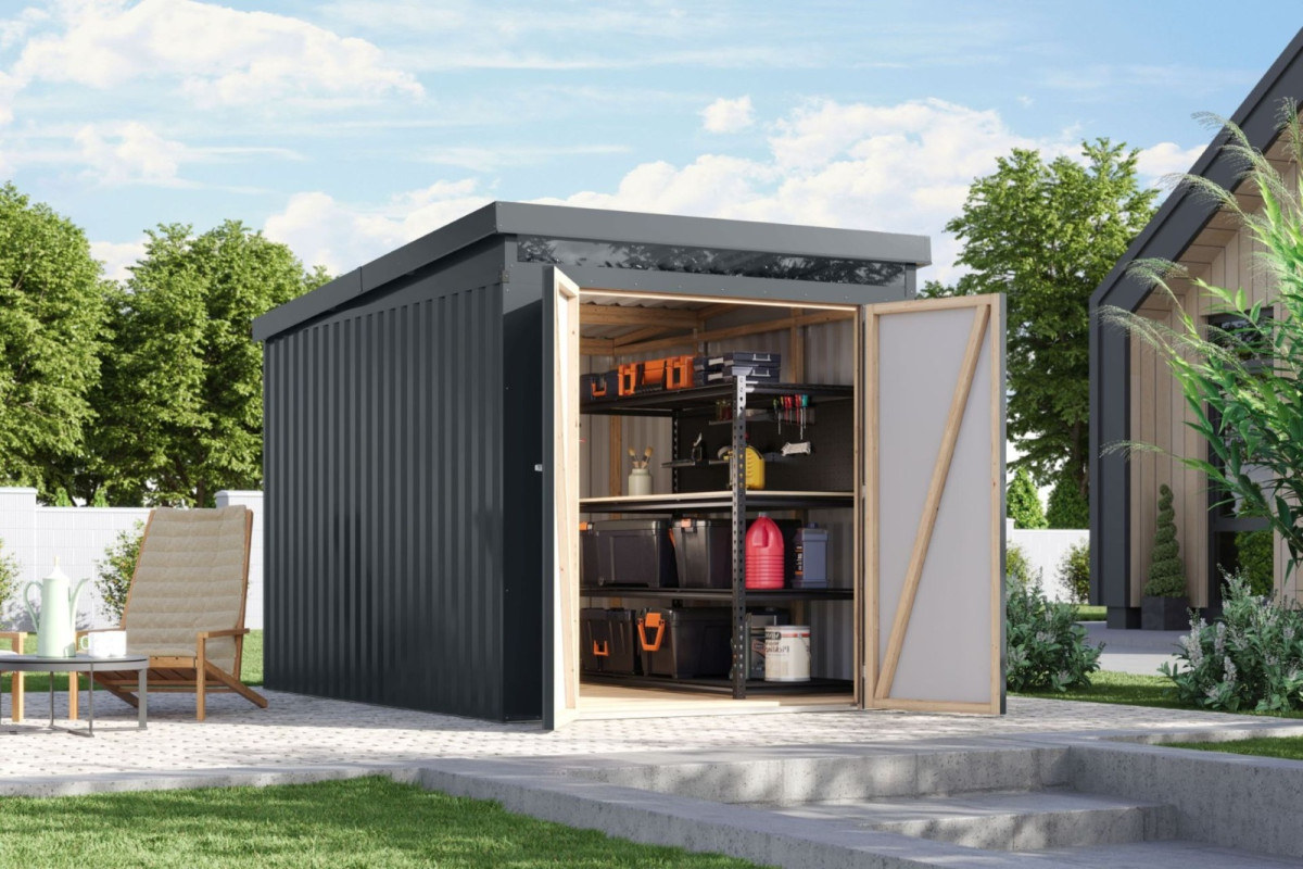 Plechový domek KARIBU IRIDIUM 2,5 (48452) antracit LG4807