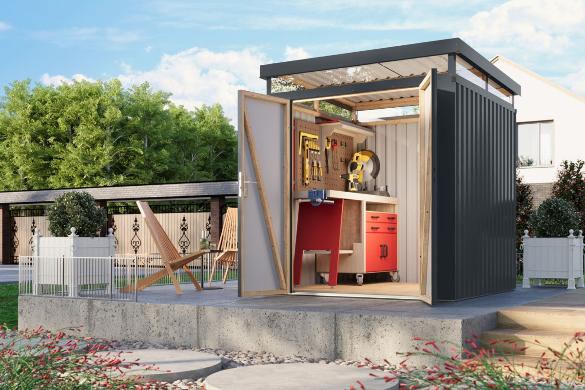 Plechový domek KARIBU AURUM 2 (53663) antracit LG4829