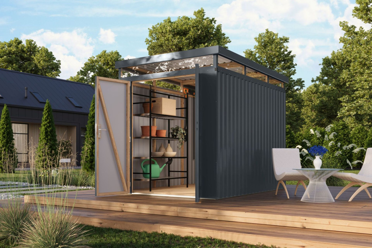 Plechový domek KARIBU AURUM 2,5 (53665) antracit LG4831