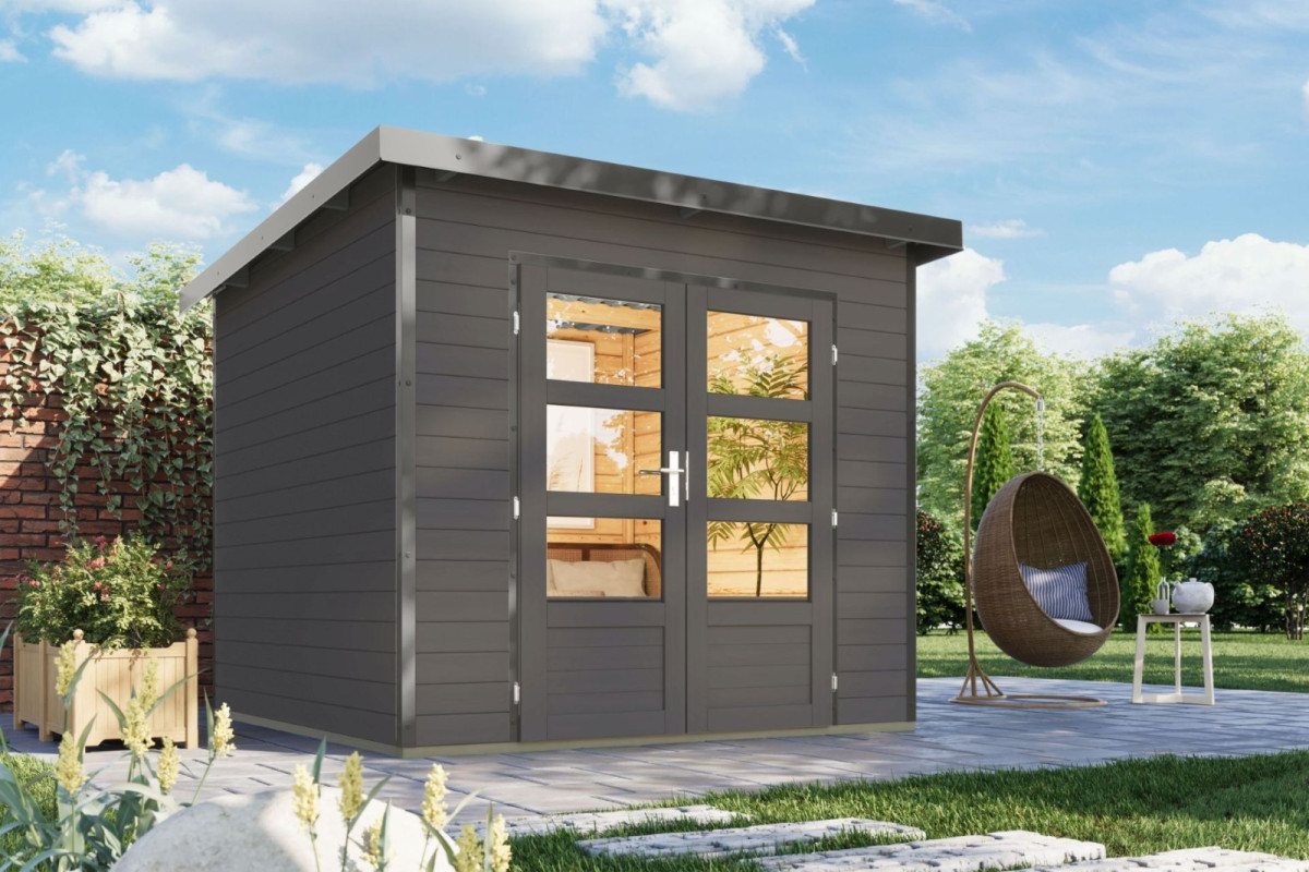 Hybridní domek KARIBU PLUTO 3 (48225) terragrau / šedý LG4900