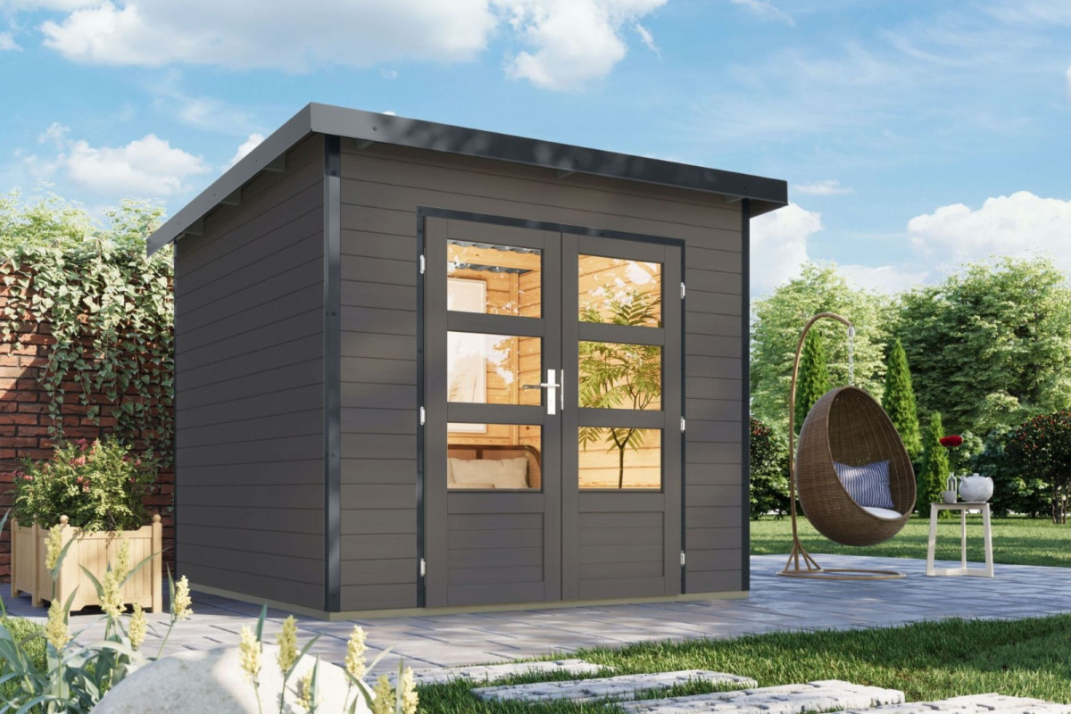 Hybridní domek KARIBU PLUTO 3 (48249) terragrau / antracit LG4903
