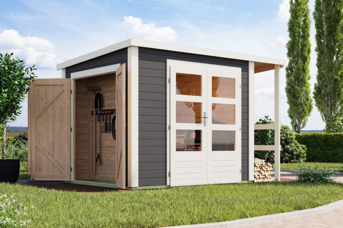 Dřevěný domek KARIBU multifunkční (12146) terragrau LG4907
