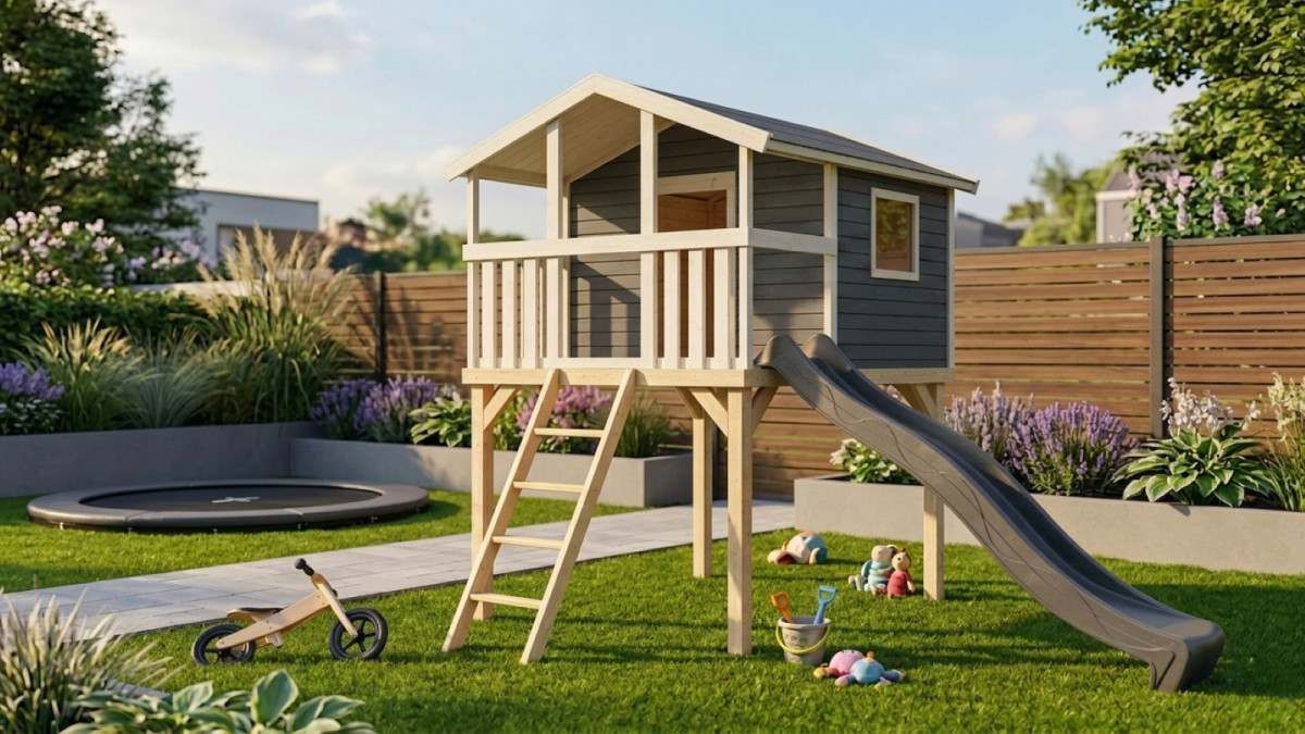 Dětské hřiště KARIBU BENJAMIN 49564 terragrau LG4938