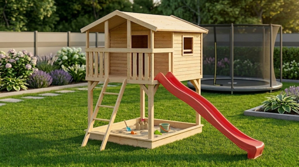 Dětské hřiště KARIBU BENJAMIN 91205 natur LG4940