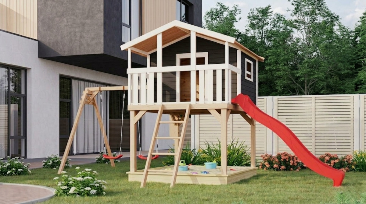 Dětské hřiště KARIBU BENJAMIN 97784 terragrau LG4947