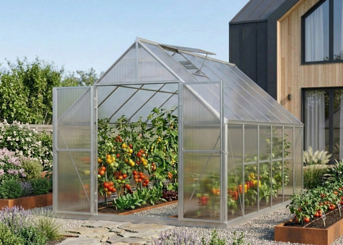 Skleník LANITPLAST SARANA 8x12 PC 4 mm stříbrný LG4748