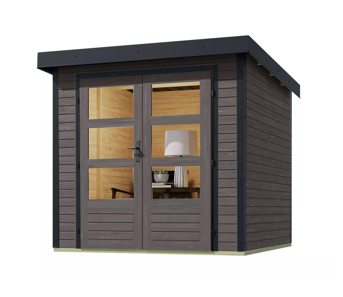 Hybridní domek KARIBU JUPITER 3,5B (12305) terragrau / antracit LG5000