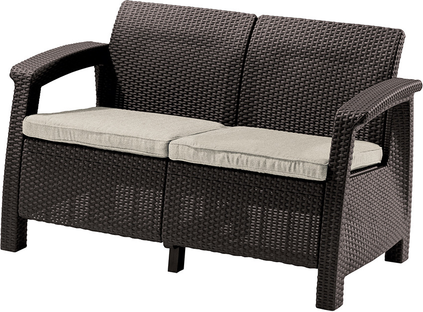 Allibert CORFU LOVE SEAT - hnědá