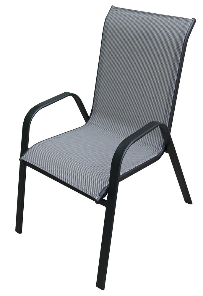 Rojaplast zahradní křeslo XT1012C kovové - šedá textilie
