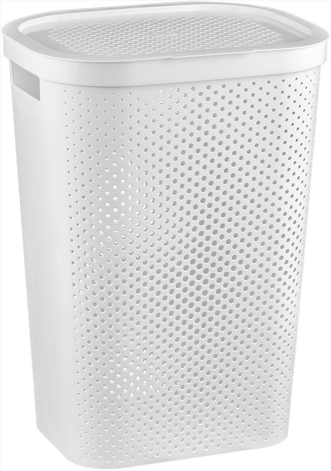 CURVER INFINITY DOTS 59L koš na prádlo - bílý