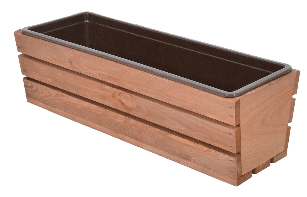 Rojaplast truhlík MODERN 51 cm - s plastovým květináčem, hnědá