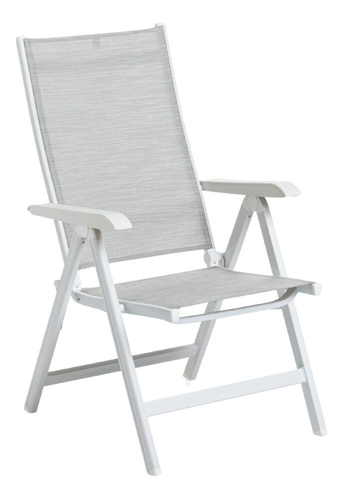 KETTLER BASIC PLUS polohovací, hliníkové křeslo - bílá/světle šedá