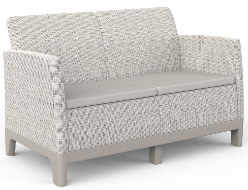 Keter SCANDI FORMA 2 SEATER SOFA - Pebble grey/Soft biege